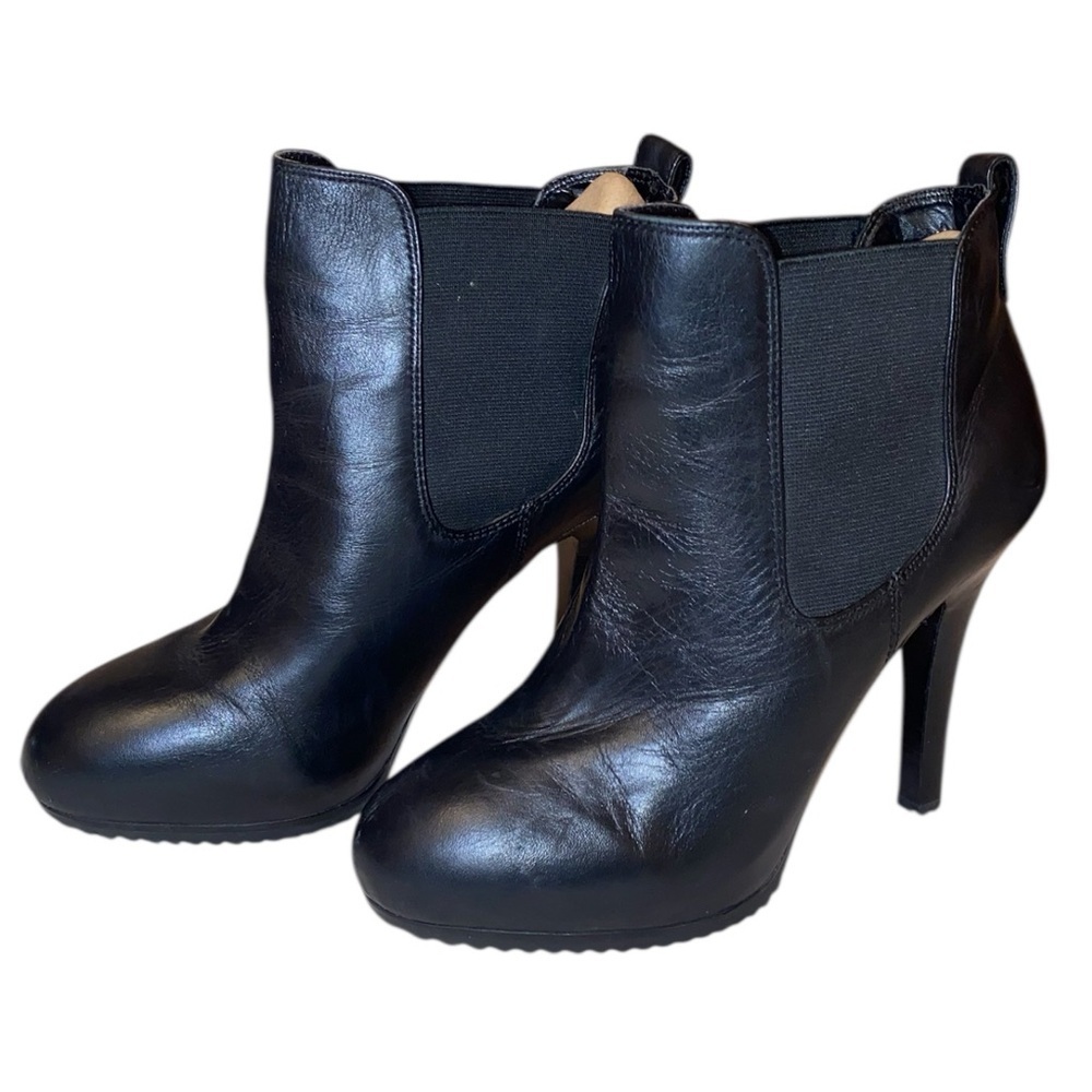JESSICA SIMPSON “Kerra” Genuine Leather High Heel Boots in Black Size 8M - Picture 3 of 9